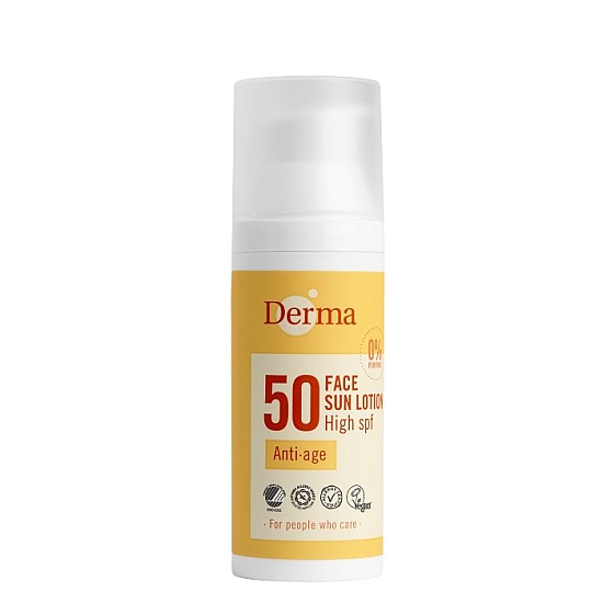 Krema za lice za sunčanje sa zaštitnim faktorom SPF 50 i delovanjem protiv bora Derma Sun 50ml | 4 ORGANIC | Ecobeauty
