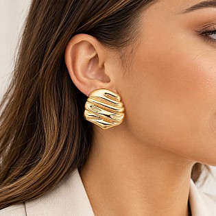 Reljefne minđuše u zlatnoj boji AVANTI