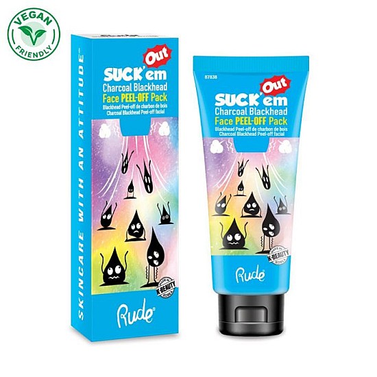Maska za lice Suckem Out Charcoal Face Peel-off Pack | RUDE COSMETICS | Ecobeauty