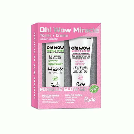 Nega za lice u setu tonik i krema - OH! Wow Miracle Glow Nega za lice u setu tonik i krema - OH! Wow Miracle Glow | RUDE COSMETICS | Ecobeauty