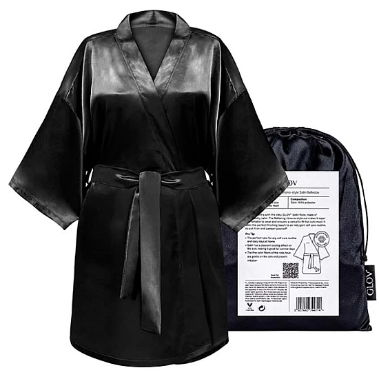 Satenski kimono bade mantil - crna 5907440744721 GLOV Ecobeauty Satenski kimono bade mantil - crna 5907440744721 GLOV Ecobeauty