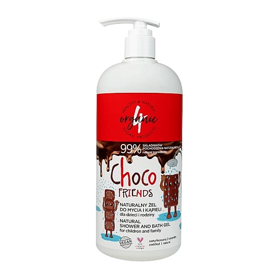 Prirodni gel za tuširanje za decu i porodicu Choco family 4organic 1000ml | 4 ORGANIC | Ecobeauty Prirodni gel za tuširanje za decu i porodicu Choco family 4organic 1000ml | 4 ORGANIC | Ecobeauty