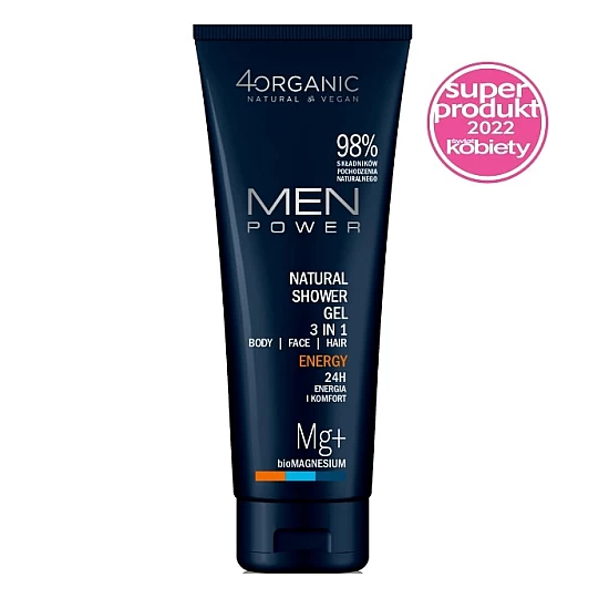 Prirodni gel za tuširanje za muškarce 3u1 Men Power 4organic 250ml | 4 ORGANIC | Ecobeauty Prirodni gel za tuširanje za muškarce 3u1 Men Power 4organic 250ml | 4 ORGANIC | Ecobeauty
