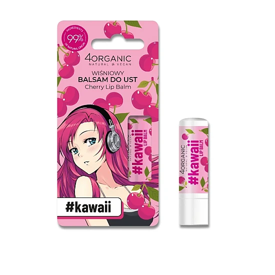 Prirodni balzam za usne Cherry  #kawaii 4organic 5g | 4 ORGANIC | Ecobeauty