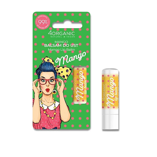 Prirodni balzam za usne Mango Pin-up Girl 4organic 5g | 4 ORGANIC | Ecobeauty Prirodni balzam za usne Mango Pin-up Girl 4organic 5g | 4 ORGANIC | Ecobeauty