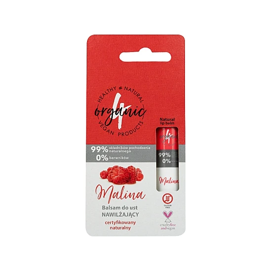 Prirodni balzam za usne Rasberry 4organic 5g | 4 ORGANIC | Ecobeauty Prirodni balzam za usne Rasberry 4organic 5g | 4 ORGANIC | Ecobeauty