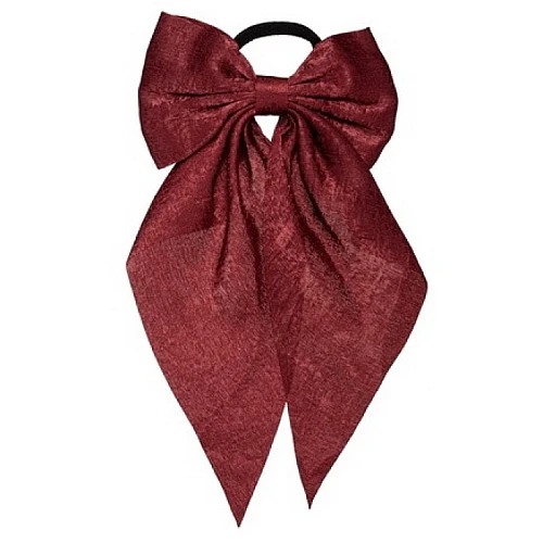 Gumica za kosu sa bordo mašnom 