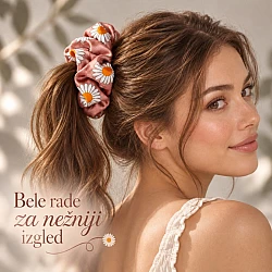 Gumica za kosu sa dezenom belih rada AVANTI
