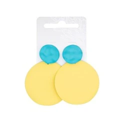 Pop-art minđuše - plavo žute 