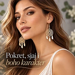 Viseće boho minđuše sa perjem AVANTI