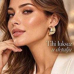 Elegantne polukružne minđuše u zlatnoj boji AVANTI