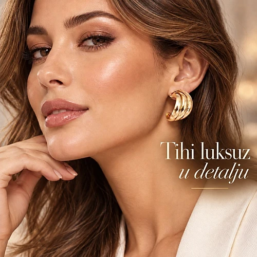 Elegantne polukružne minđuše u zlatnoj boji AVANTI