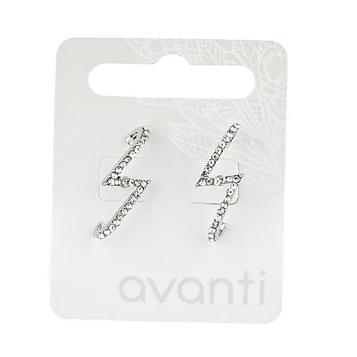 Minđuše sa cirkonima u obliku munje 