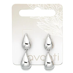 Viseće minđuše - dvostruke kapljice srebrnog sjaja