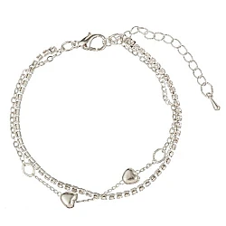 Srebrna narukvica sa srcima i cirkonima Srebrna narukvica sa srcima i cirkonima