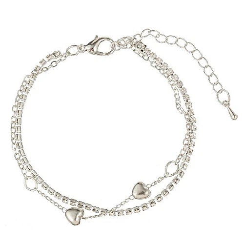 Srebrna narukvica sa srcima i cirkonima