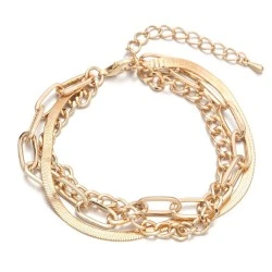 Troslojna narukvica zlatnog sjaja Troslojna narukvica zlatnog sjaja