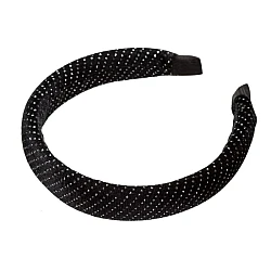 Rajf za kosu - Crni plišani sa cirkonima