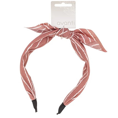 Rajf za kosu sa mašnom na prugice - roze