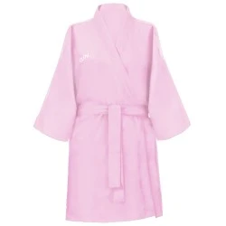 Satenski roze bade mantil