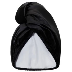 Satenski turban za kosu sa dve strane Satin Black