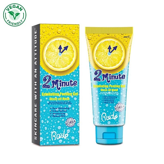 Piling gel za čišćenje lica - 2 Minute Exfoliating Peeling Gel | RUDE COSMETICS | Ecobeauty Piling gel za čišćenje lica - 2 Minute Exfoliating Peeling Gel | RUDE COSMETICS | Ecobeauty