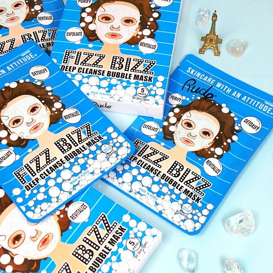 Maska za lice Bubble - Fizz Bizz Cleanse Bubble Mask (5pack) | RUDE COSMETICS | Ecobeauty