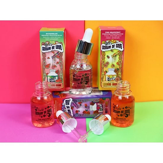 Serum za sjaj i oporavak kože lica SERUM OF LOVE - Pink Grapefruit | RUDE COSMETICS | Ecobeauty Serum za sjaj i oporavak kože lica SERUM OF LOVE - Pink Grapefruit | RUDE COSMETICS | Ecobeauty