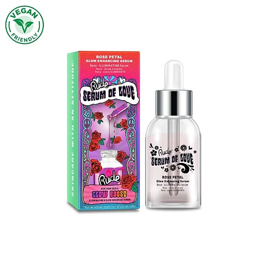 Serum za sjaj kože lica - SERUM OF LOVE - Rose Petal | RUDE COSMETICS | Ecobeauty Serum za sjaj kože lica - SERUM OF LOVE - Rose Petal | RUDE COSMETICS | Ecobeauty