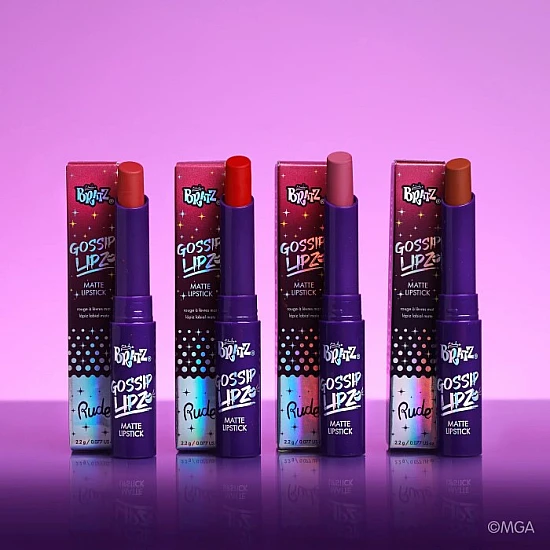 Matte ruž Bratz Gossip Lipz - Red Carpet - 810079386642 - Rude Cosmetics Ecobeauty