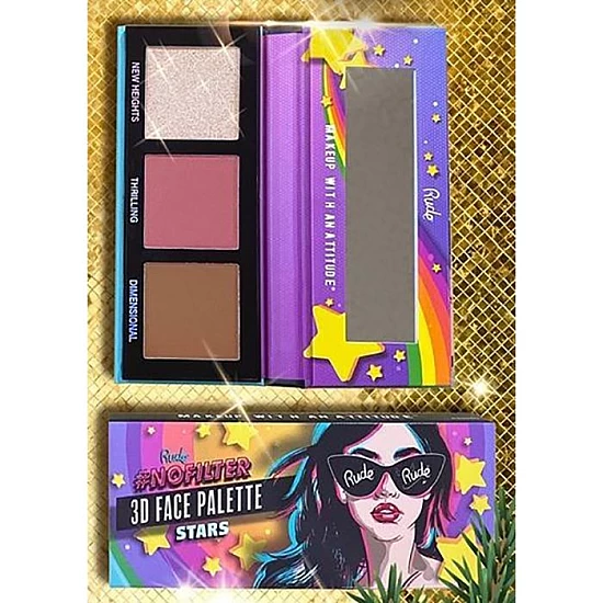 Paleta za lice NoFilter 3D - Stars | RUDE COSMETICS | Ecobeauty Paleta za lice NoFilter 3D - Stars | RUDE COSMETICS | Ecobeauty