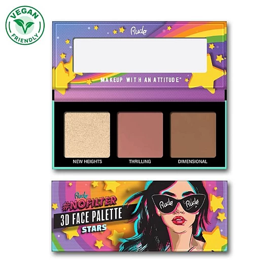 Paleta za lice NoFilter 3D - Stars | RUDE COSMETICS | Ecobeauty Paleta za lice NoFilter 3D - Stars | RUDE COSMETICS | Ecobeauty