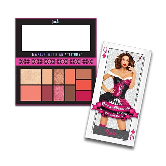 Paleta od 11 boja za lice - FACE CARD PALETTE - Queen of Diamonds | RUDE COSMETICS | Ecobeauty