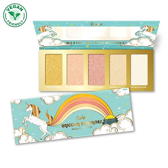 Paleta hajlajtera- UNICORN FANTASIES | RUDE COSMETICS | Ecobeauty