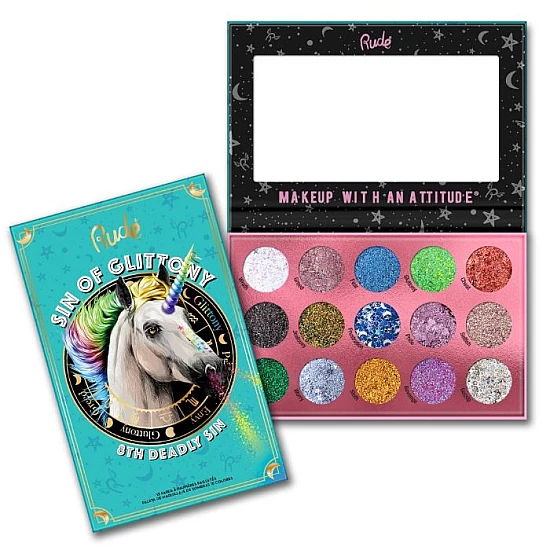 Paleta presovanih glitera za oči Sin of Glittony | RUDE COSMETICS | Ecobeauty Paleta presovanih glitera za oči Sin of Glittony | RUDE COSMETICS | Ecobeauty