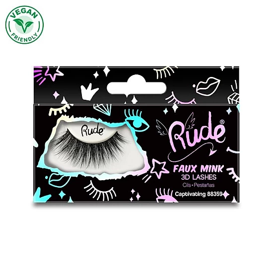 Veštačke trepavice Essential Faux Mink 3D Lashes - Captivating | RUDE COSMETICS | Ecobeauty Veštačke trepavice Essential Faux Mink 3D Lashes - Captivating | RUDE COSMETICS | Ecobeauty
