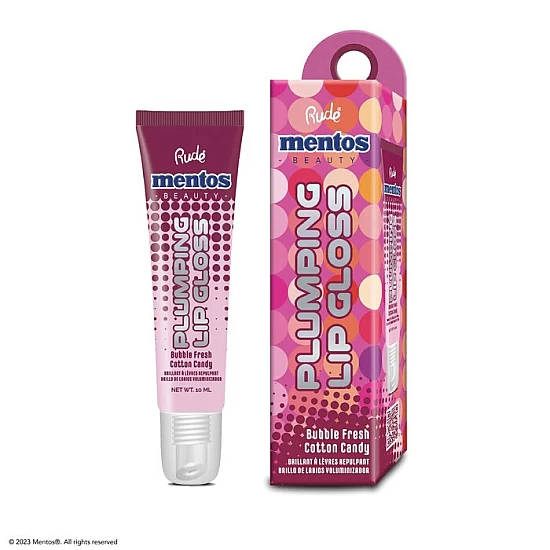 Sjaj za povećanje usana Lip Plumper MENTOS Bubble Fresh Cotton Candy 10 ml 810079384549 ⏐ Rude Cosmetics ⏐ Ecobeauty