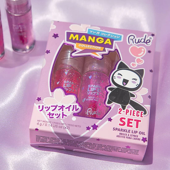 Sjaj za usne Manga Collection Sprakle Duo - Jagoda i Grozdje | Rude Cosmetics | Ecobeauty - 810079386901