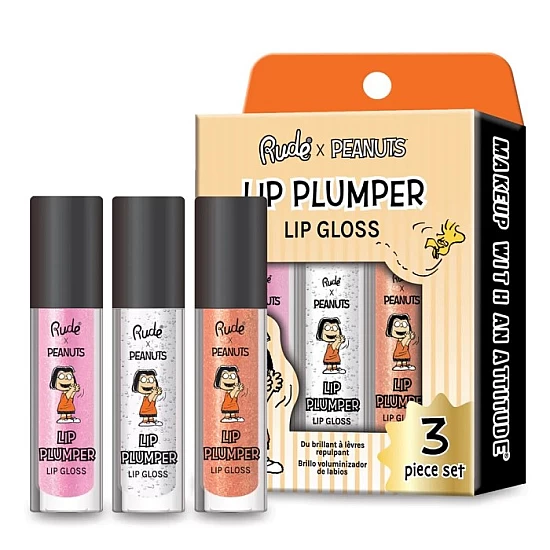 Sjaj za usne za povećanje volumena Peanuts SET 3 kom 4 g 810079384853 ⏐ RUDE COSMETICS ⏐ Ecobeauty Sjaj za usne za povećanje volumena Peanuts SET 3 kom 4 g 810079384853 ⏐ RUDE COSMETICS ⏐ Ecobeauty