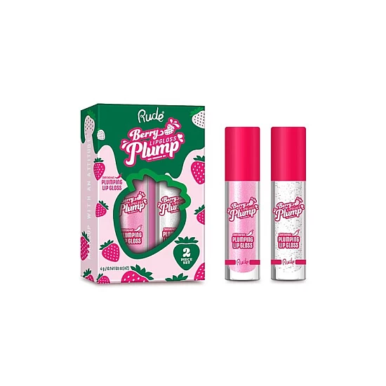 Sjaj za usne Berry Plump Duo set - Pink Sugar&Crystal Clear | Rude Cosmetics | Ecobeauty - 810079386932 Sjaj za usne Berry Plump Duo set - Pink Sugar&Crystal Clear | Rude Cosmetics | Ecobeauty - 810079386932
