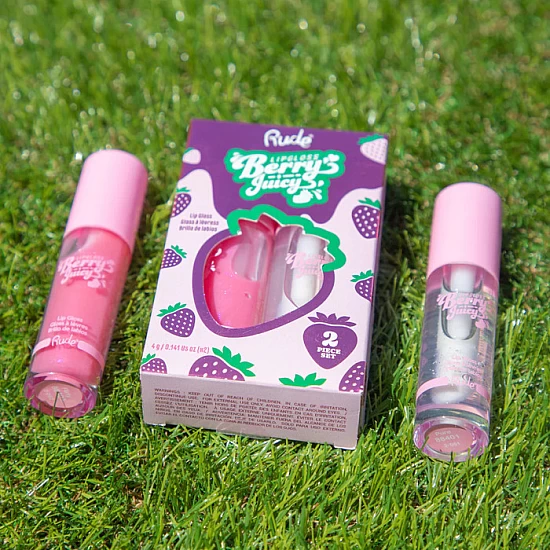 Sjaj za usne - Duo set Berry Juicy - Pure&Flirty | Rude Cosmetics | Ecobeauty - 810079386918