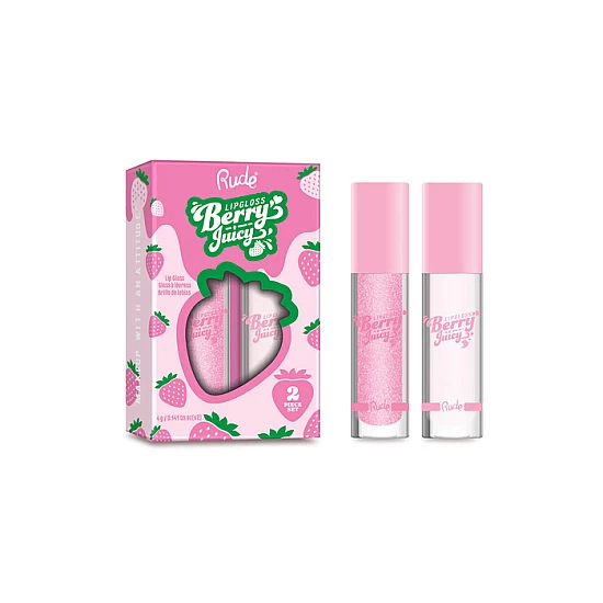 Sjaj za usne - Duo set Berry Juicy - Pure&Flirty | Rude Cosmetics | Ecobeauty - 810079386918