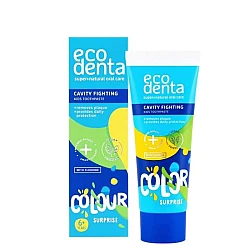Dečija pasta za zube protiv karijesa sa ukusom dinje Ecodenta Colour Surprise 75 ml