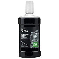 Tečnost za ispiranje usta i izbeljivanje zuba sa eteričnim uljima nane i aktivnim ugljem Ecodenta EXTRA BLACK 500 ml