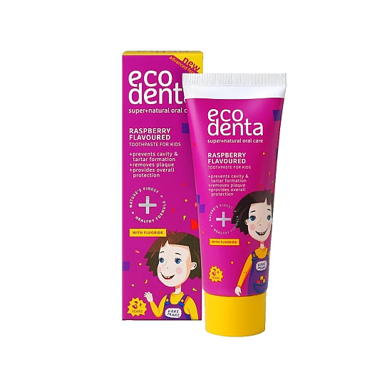 Pasta za zube namenjena deci od maline “KAKĖ MAKĖ” Ecodenta 75ml Pasta za zube namenjena deci od maline “KAKĖ MAKĖ” Ecodenta 75ml