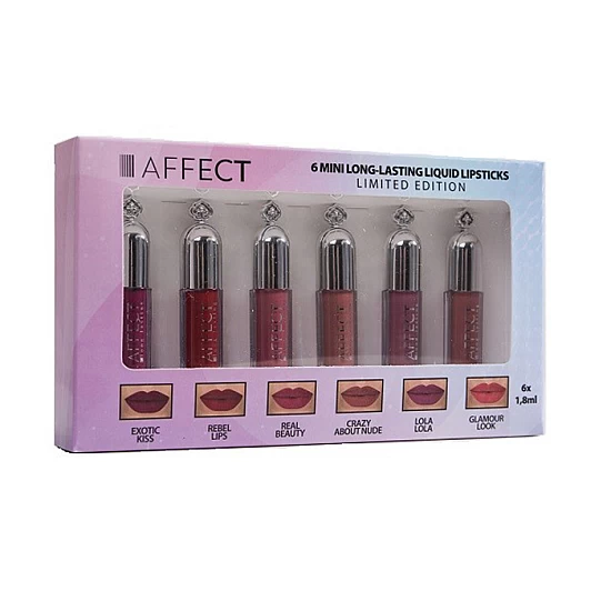 Set od 6 mini tečnih karmina AFFECT Set od 6 mini tečnih karmina AFFECT
