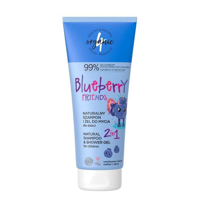 2u1 Prirodni šampon i gel za tuširanje za decu BlueberryFriends 4organic 200ml | 4 ORGANIC | Ecobeauty