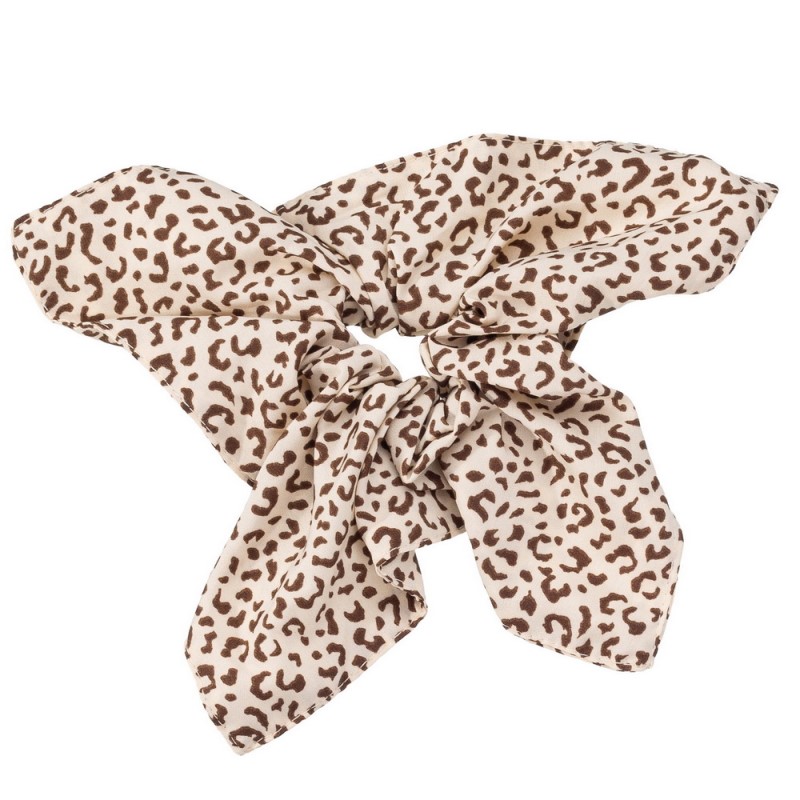 Gumica za kosu leopard dezen sa dekorativnim krajevima AVANTI