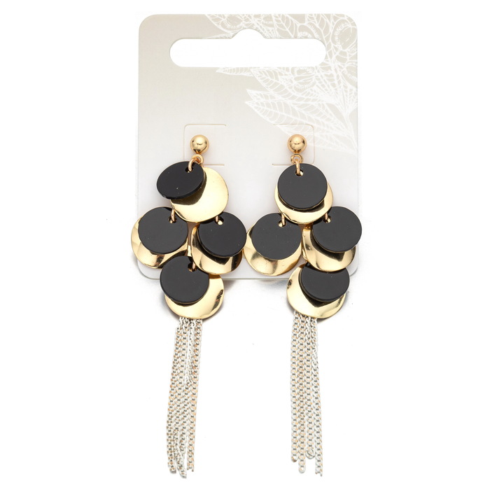 Viseće minđuše sa crno-zlatnim diskovima - 5902067797419 - Avanti Ecobeauty