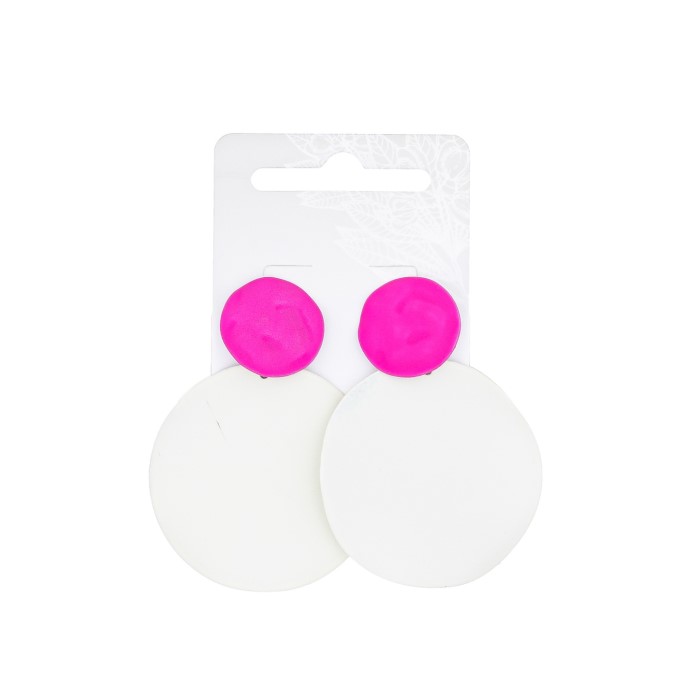 Minđuše pop-art u belo-roze kombinaciji | Avanti | Ecobeauty